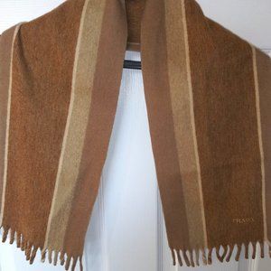 Prada Logo embroidered 100% cashmere scarf